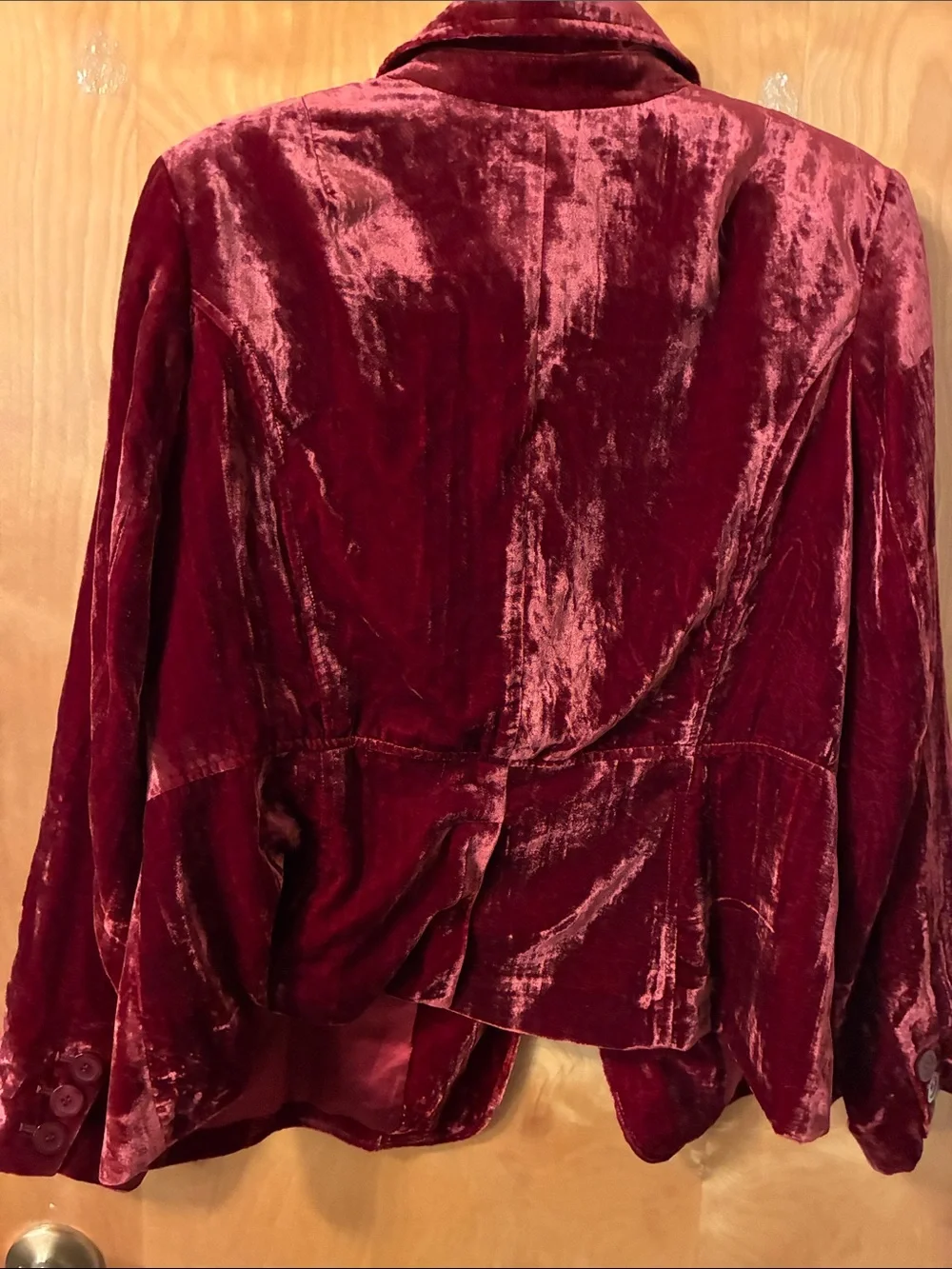 Lane Bryant Deep Red Velvet Blazer Jacket Sz 18 - Picture 3 of 3